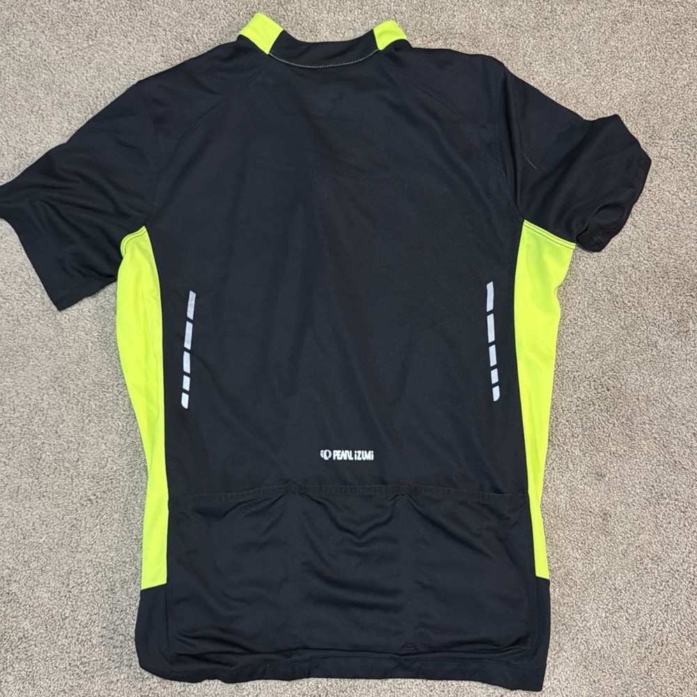 PEARL iZUMi Mens M Elite Pursuit Bike Cycling Jersey SS 1/2 Zip Hi Viz Black‎ - Picture 9 of 9